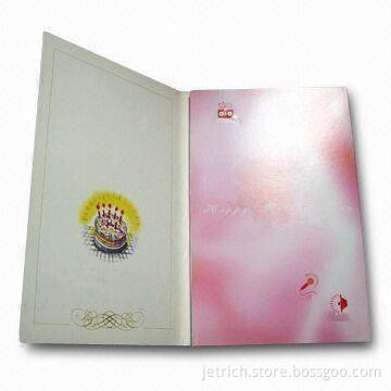 Greeeting Card with Lamination, Customized Sizes are Accepted